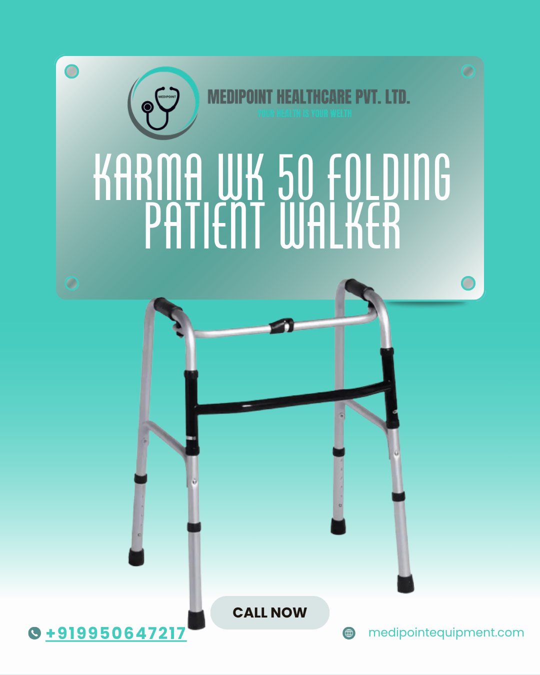 Karma WK 50 Folding Patient Walker on Rent in Jaipur